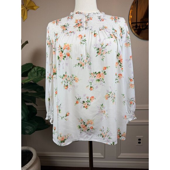 Cynthia Rowley, Long-sleeve floral peasant blouse, Medium - Picture 2 of 12